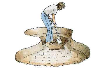 preparazione laghetto con vasca flessibile scavo